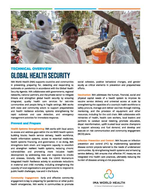 Global Health Security Ima World Health